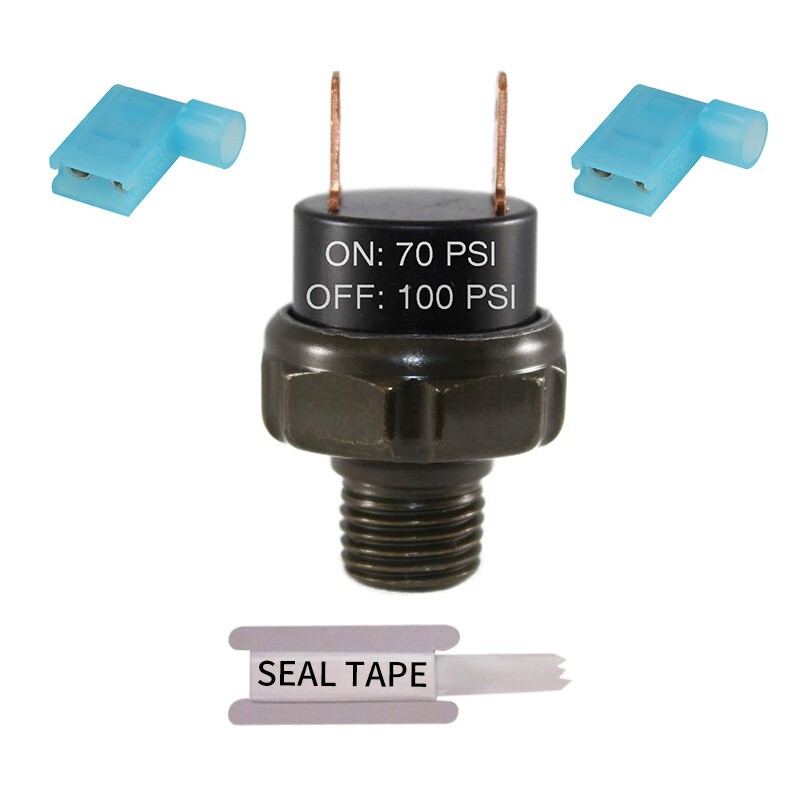 70-100PSI Air Pressure Switch Tank Mount Thread 1/4" NPT 12V/24V For Train Horn