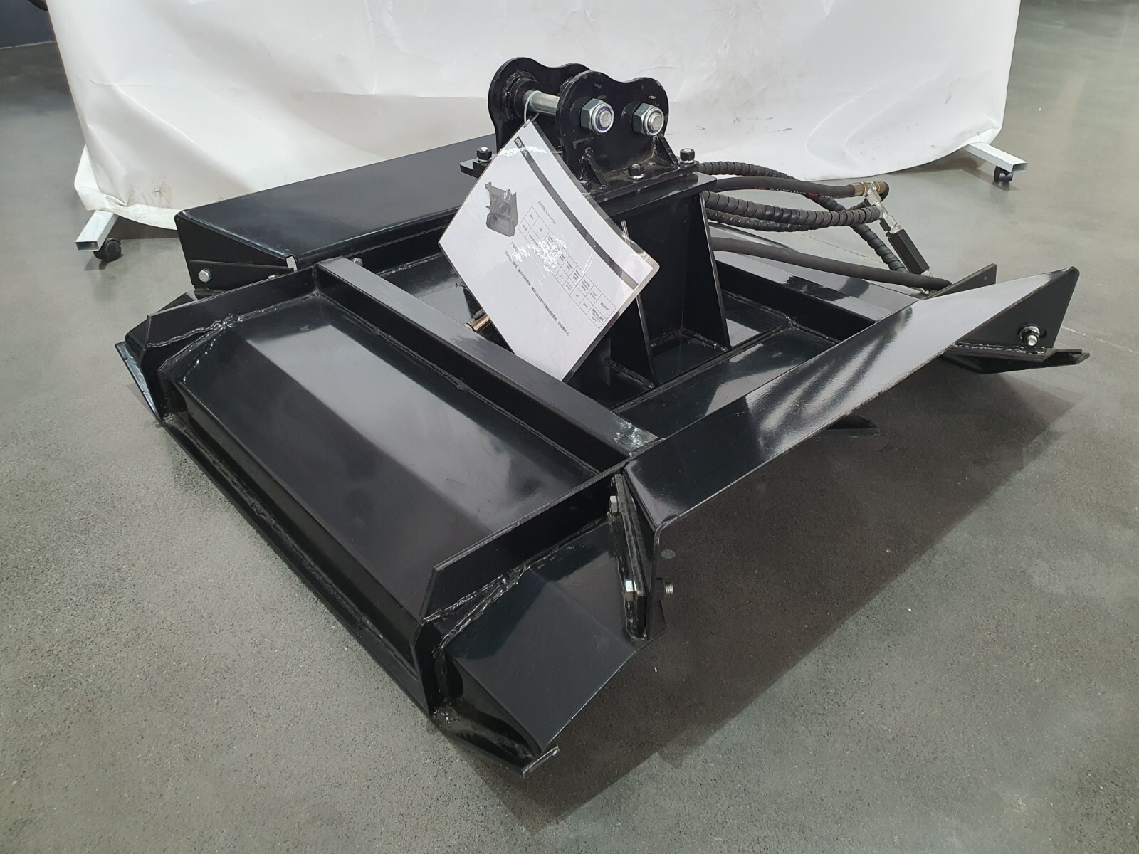 AGT 35in Brush Mower Mini Excavator Cutter Mower Attachment Black 110KG 12EX-RC