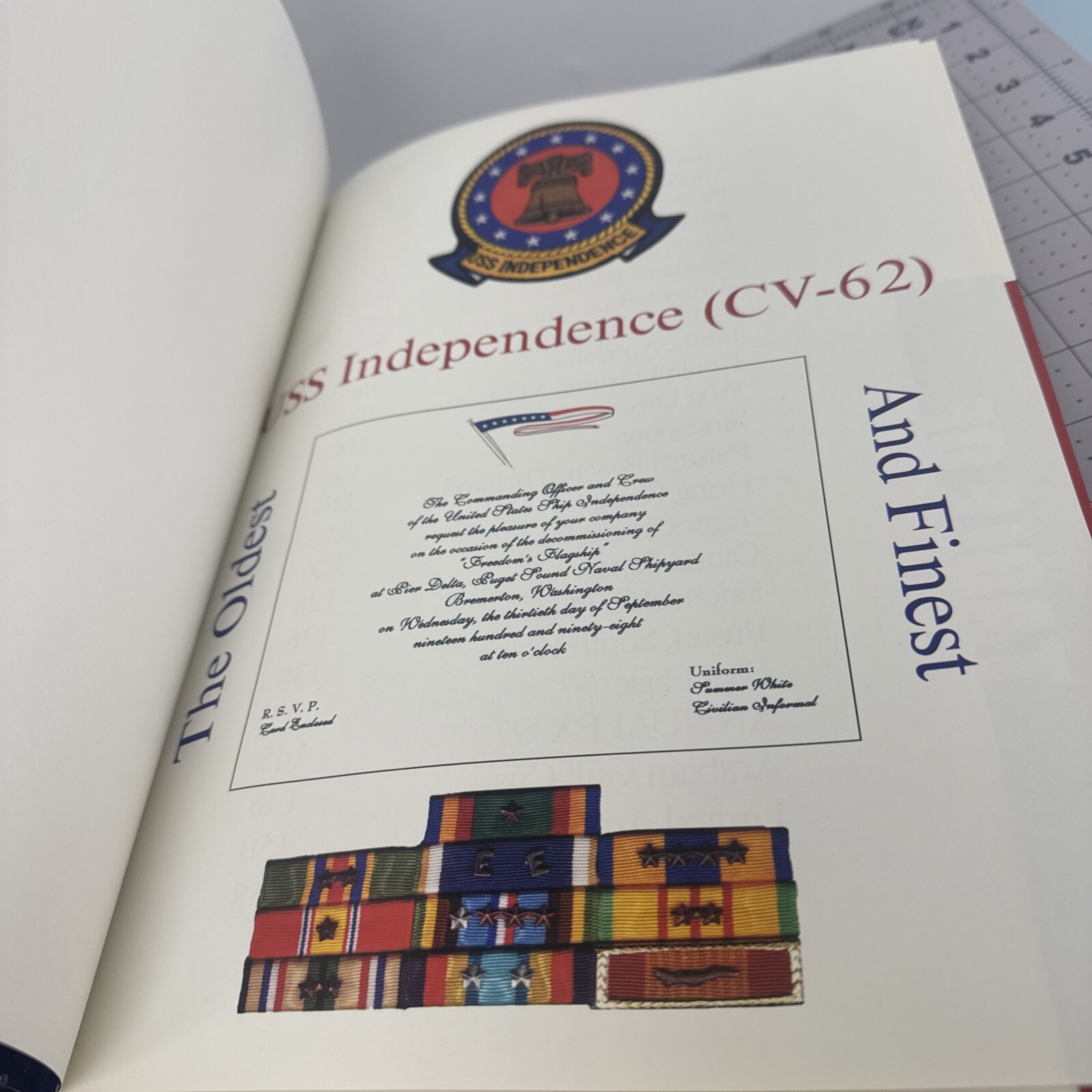 USS INDEPENDENCE CV-62 FINAL DEPLOYMENT CRUISE BOOK YEAR 1998 U S NAVY Carrier