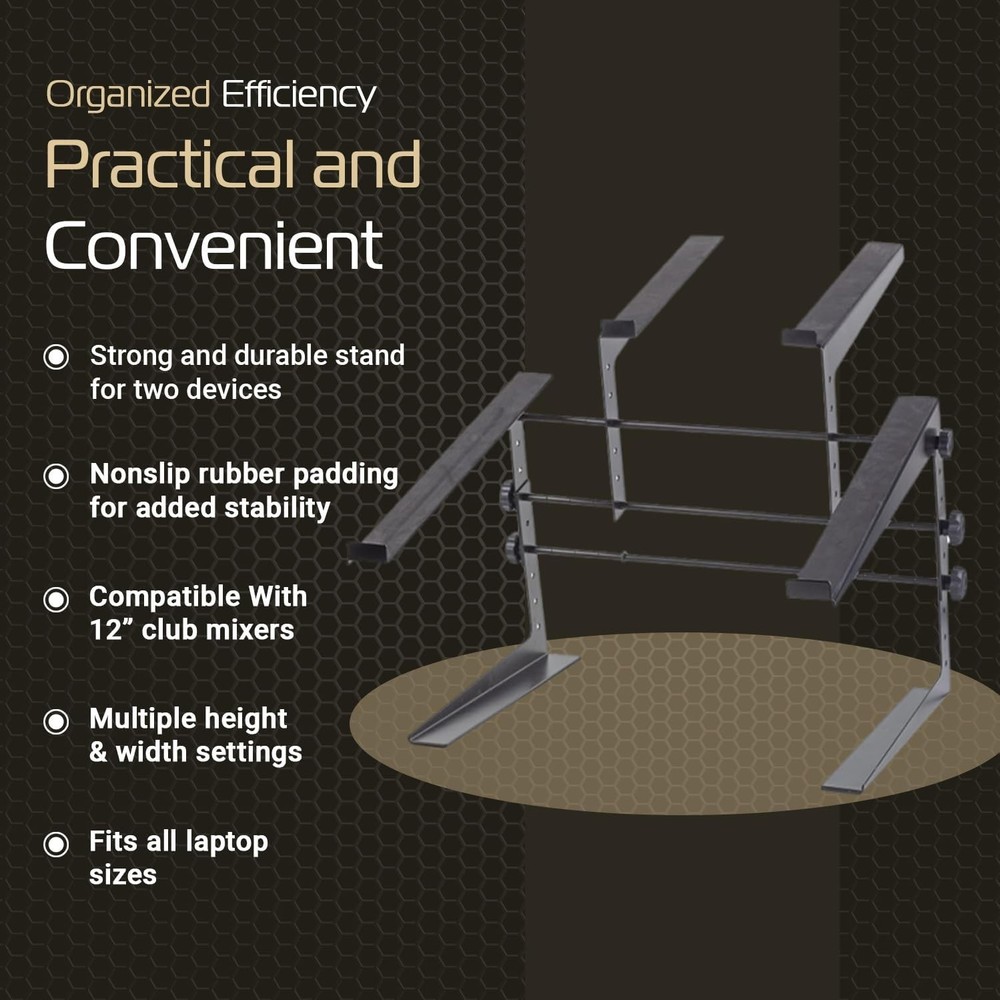 Sleek DJ Controller Stand with Adjustable Heights=