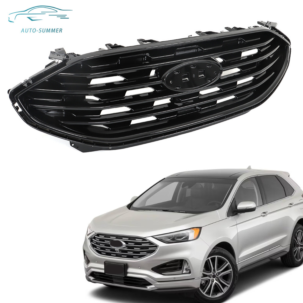 Front Upper Grill Grille Gloss Black For Ford Edge SE SEL 2019 2020 2021 2022