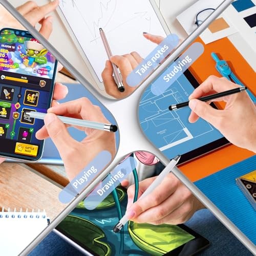 Stylus Pen for Touchscreen 10Pcs, 2-in-1 High Sensitivity & Precision Colorful