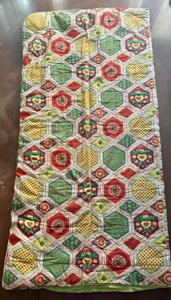 VINTAGE 70’s “SNUGGLER” PATCHWORK SLEEPING BAG 66”X33”~RARE