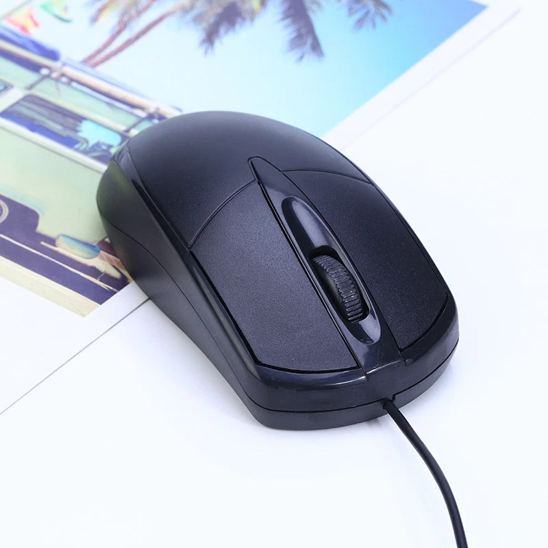 USB 2.0 Optical Wired Scroll Wheel Mouse PC Laptop Notebook Desktop Black Mice