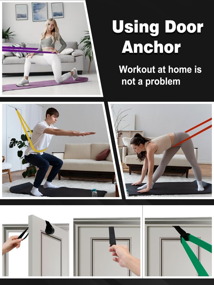 Resistance Bands Set for Pull Up Assistance, Exercise Workout Bands Set with ...