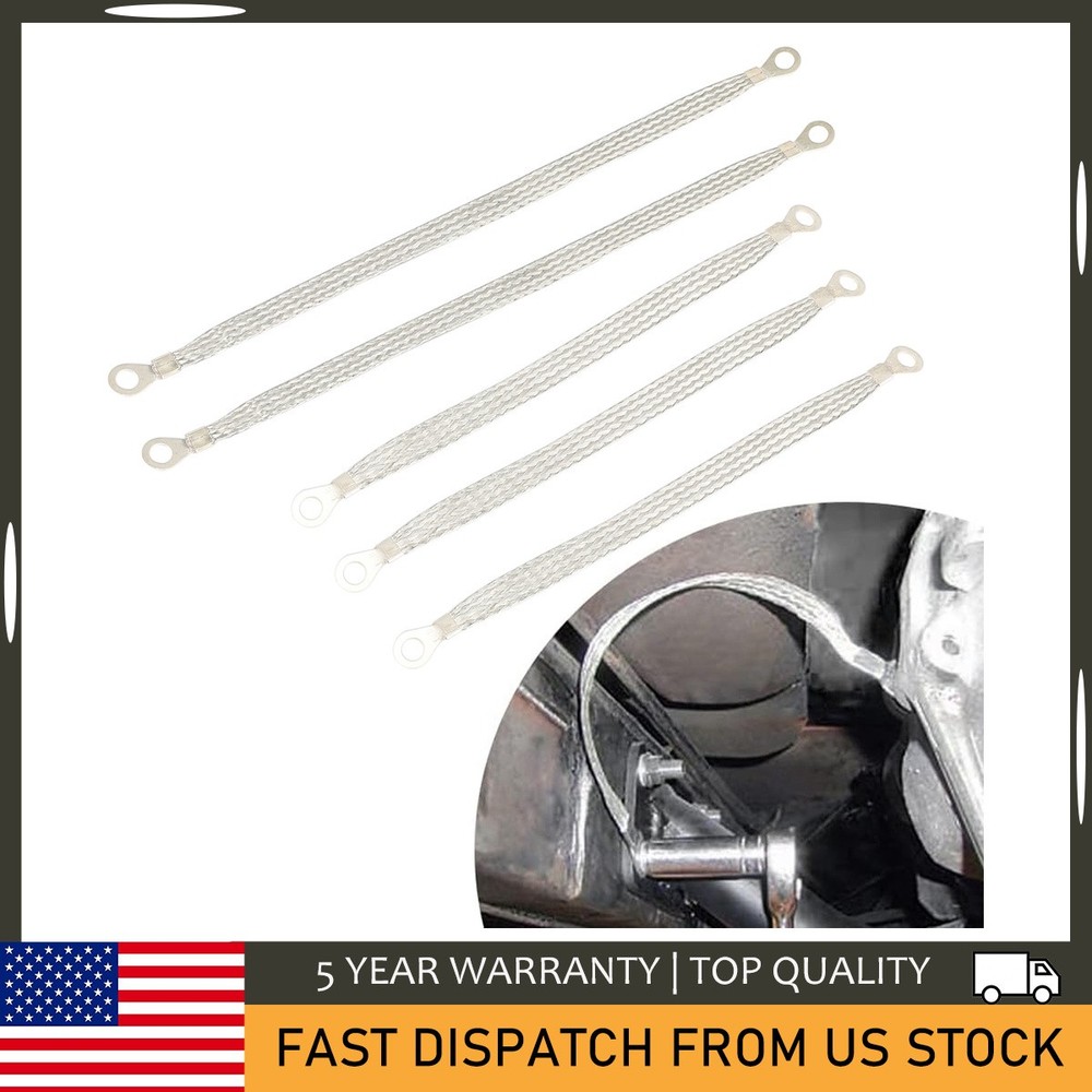 5PCS Universal Car Engine Ground Strap 3x10" & 2x13" Tinned Copper Braided Cable