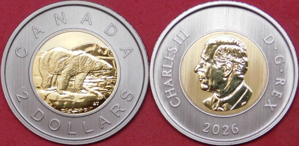 Specimen 2026 Canada 2 Dollars From Mint's Set