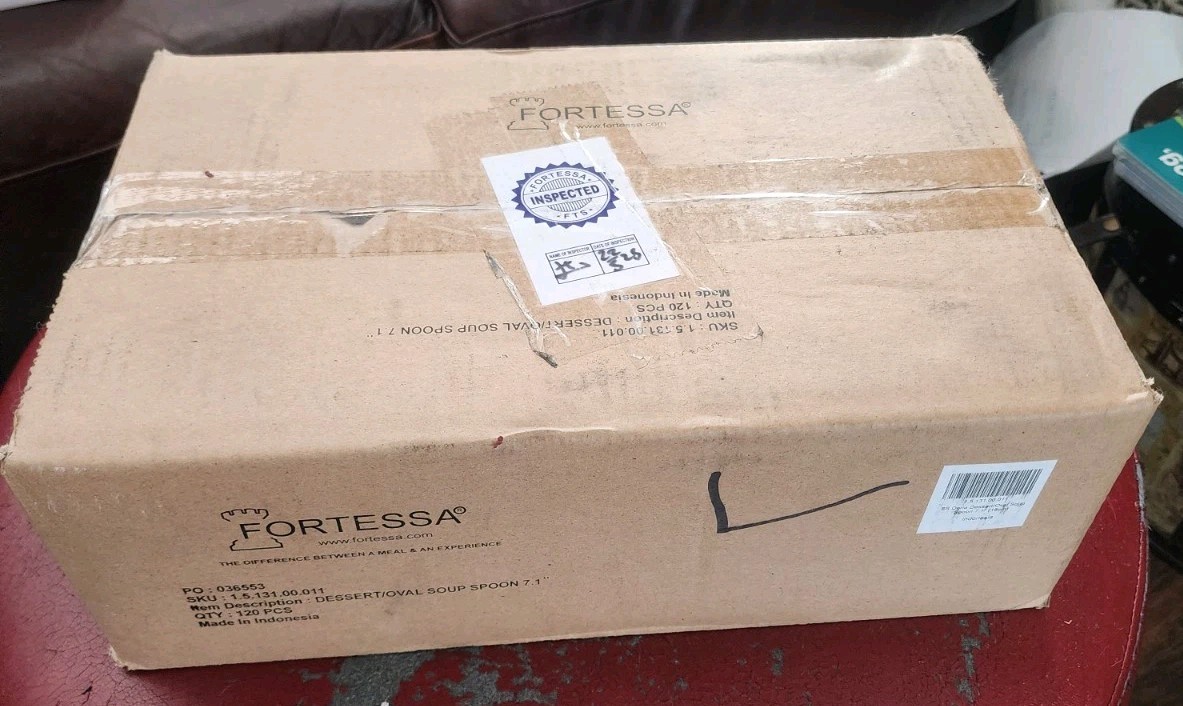 12 Pc Fortessa Doria 7.1" 18/10 Stainless Steel Extra Heavy Weight Oval Spoons