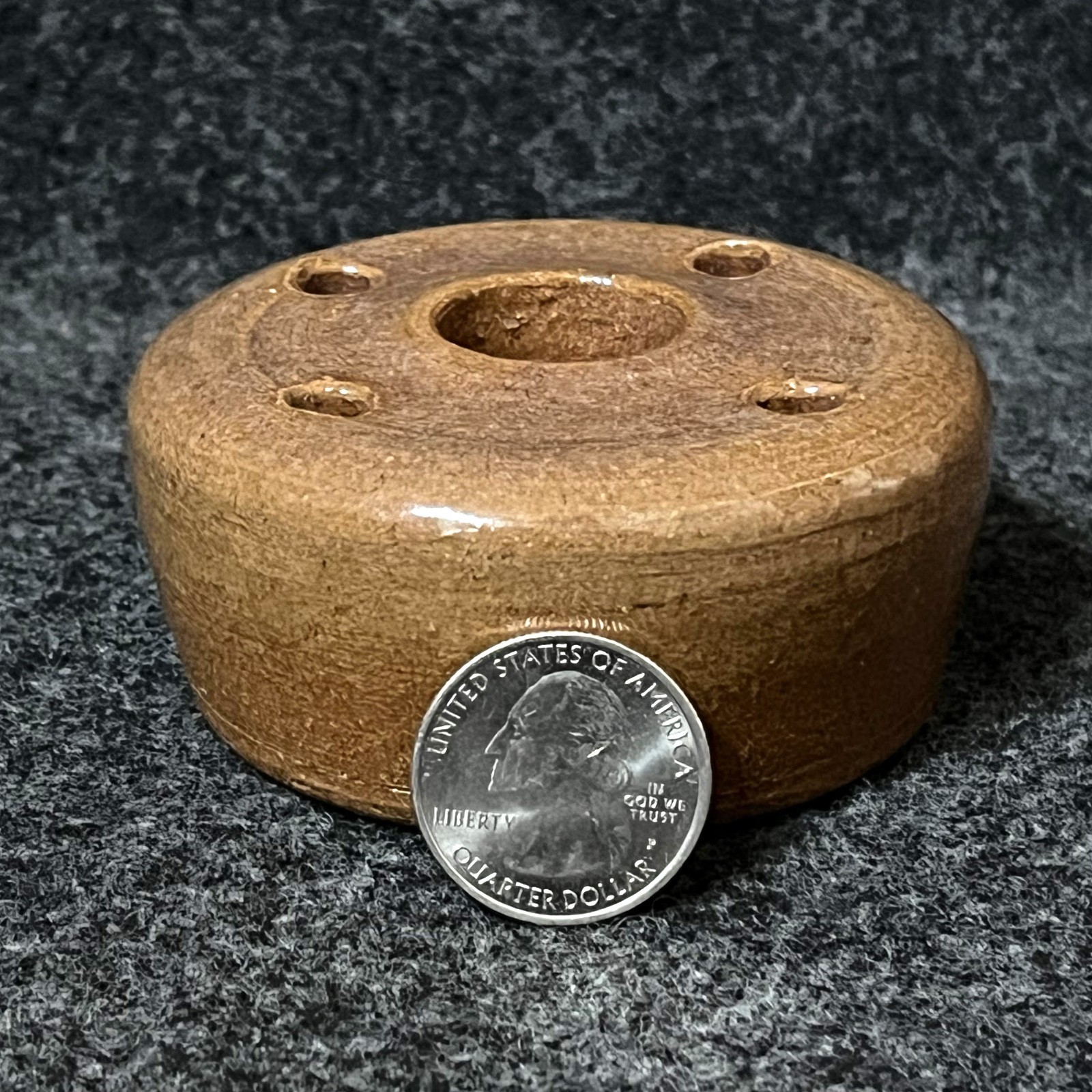 Handmade Art Pottery Inkwell Clay Small Vintage