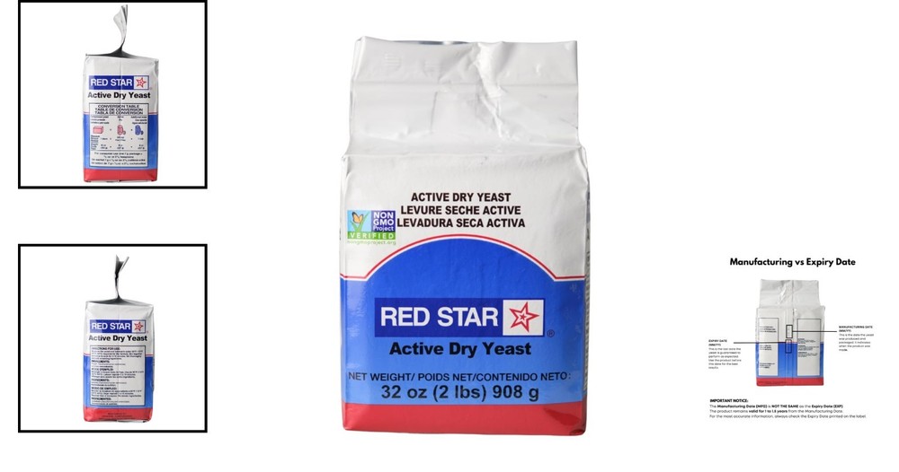 High-Quality Active Dry Yeast, 32 Oz - Ideal for Bread & Dough Baking