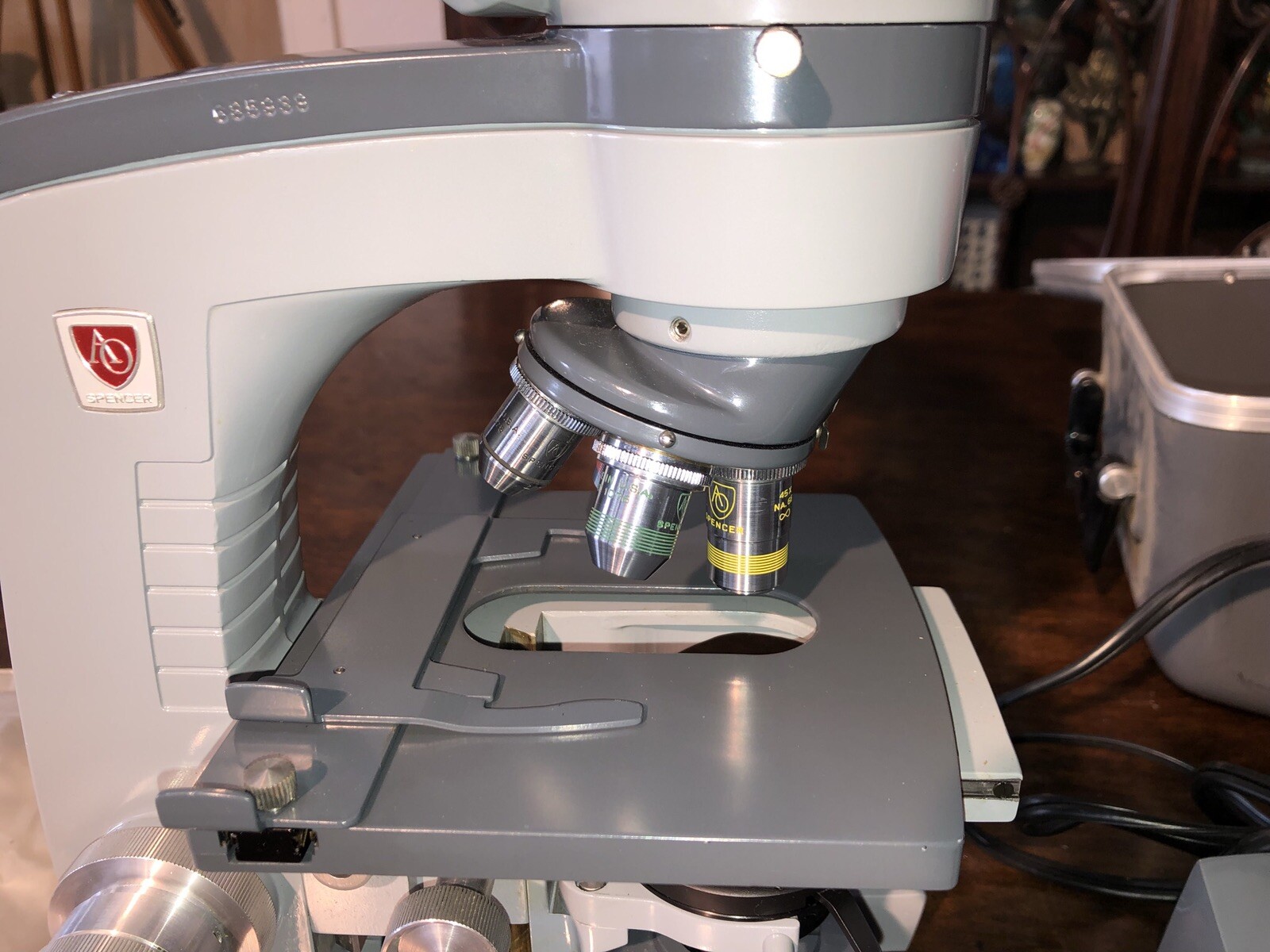 Vintage Microscope American Optical Spencer In Hard Case