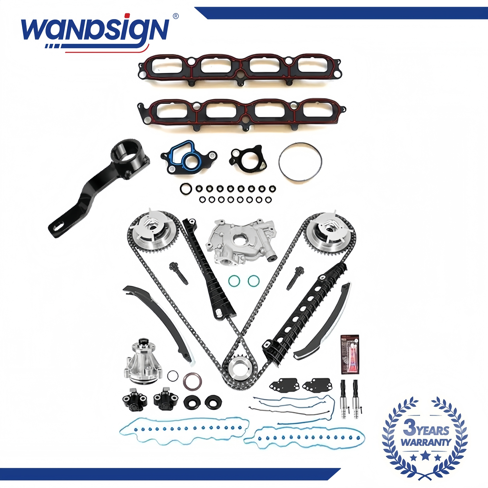 Engine Timing Chain Kit Cam Phaser Repair Kit For Ford Expedition F-150 5.4L 3V