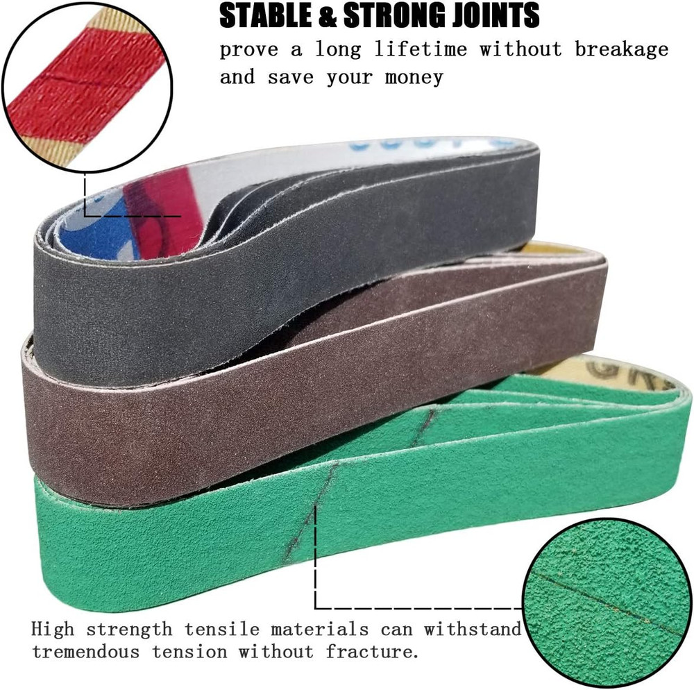 24 Pcs 3/4" X 12" Replacement Knife Sharpener Sanding Belt Kit for Work Sharp Ke