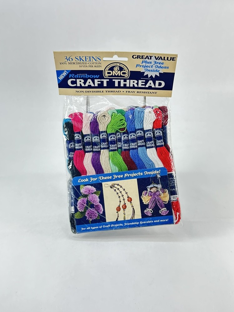 Vintage Creative World DMC 36 SKEINS Needlework Rainbow Craft Threads ————————A4