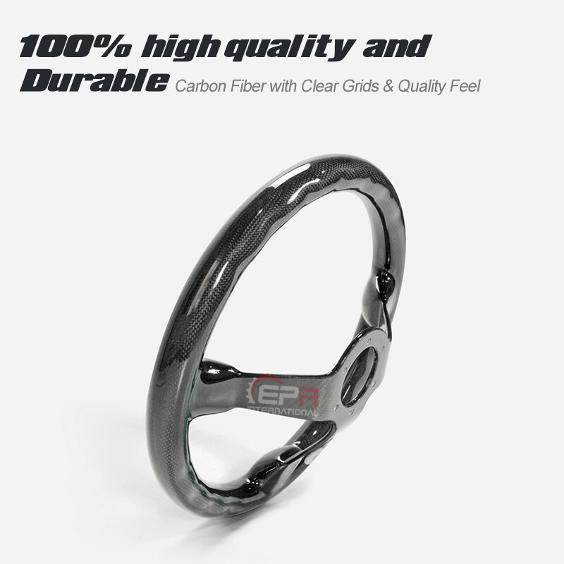 Deep Dish Type Racing Glossy Dry Carbon For UNIVERSAL Steering wheel