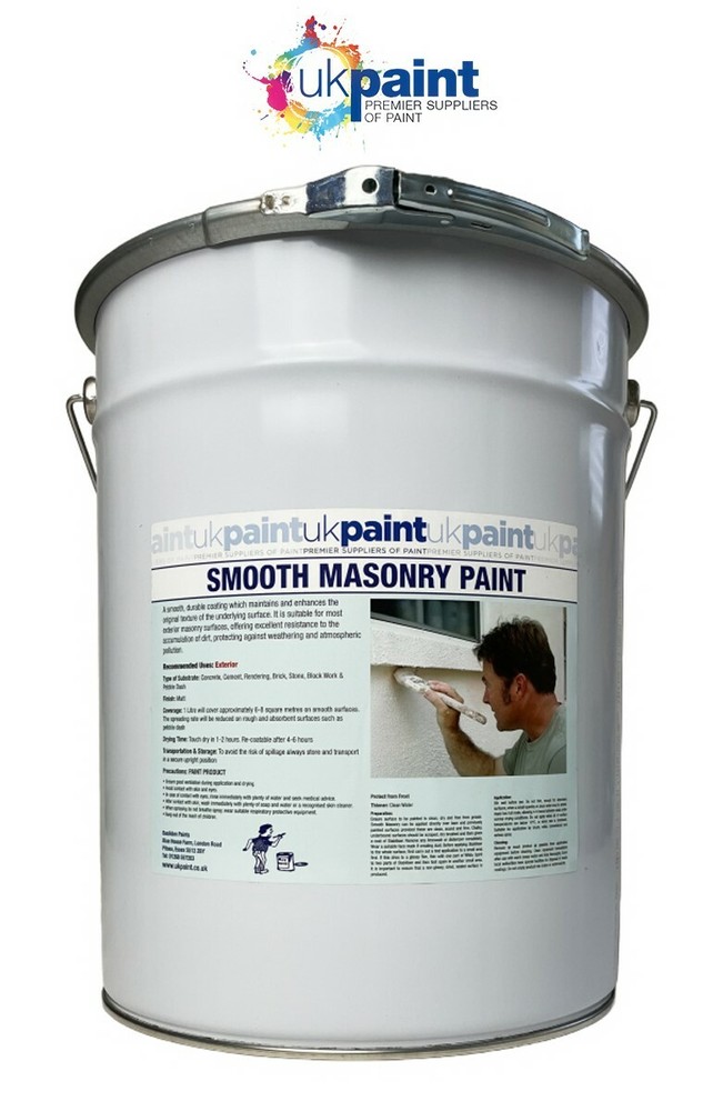 UK PAINT - Smooth Masonry Paint - 20L - Black