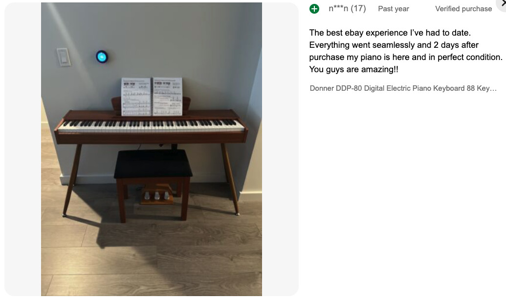 Donner DDP-80 Digital Piano 88 Key Weighted Keyboard Full-size Electric Piano