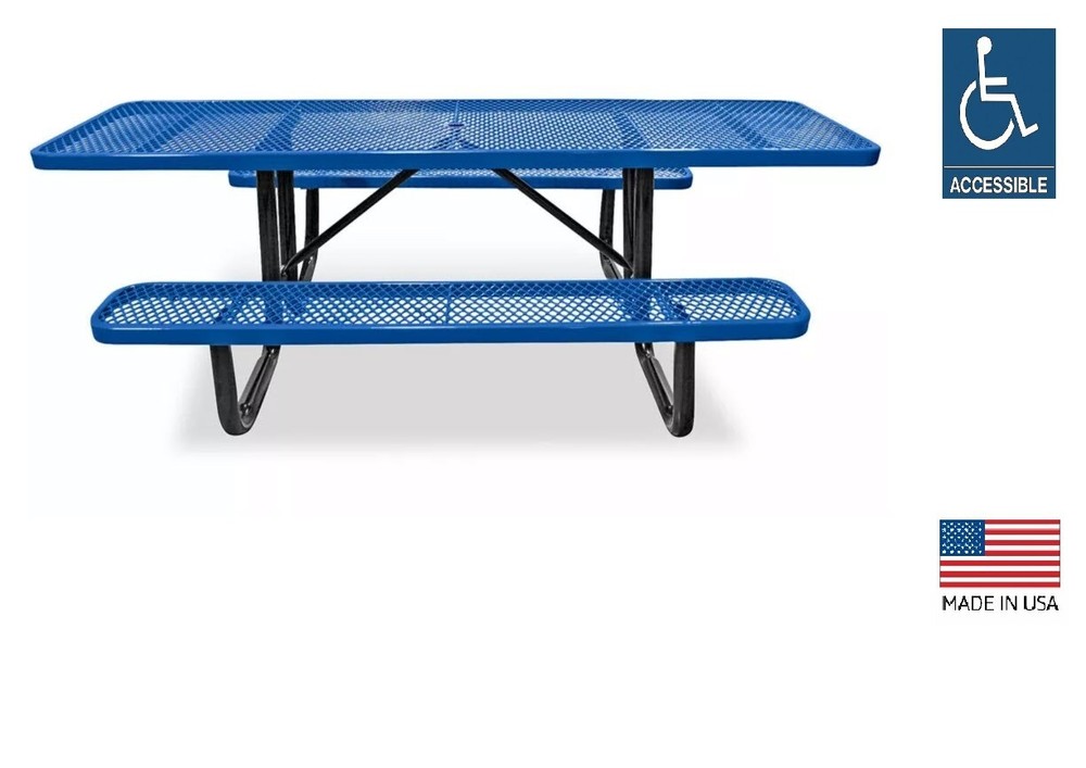 PICNIC TABLE Commercial - ADA Wheelchair Accessible - 8 Ft Rectangular