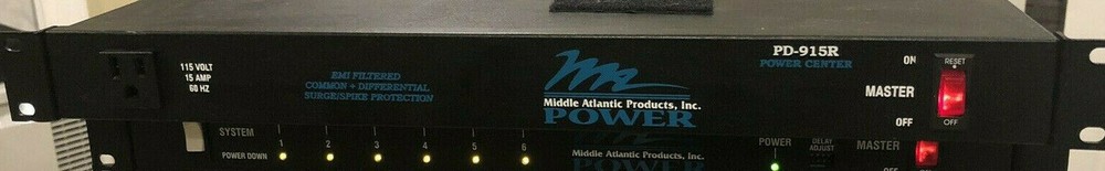 Middle Atlantic PD-915R 9 OUTLET, 15A, 1 RU BASIC SURGE