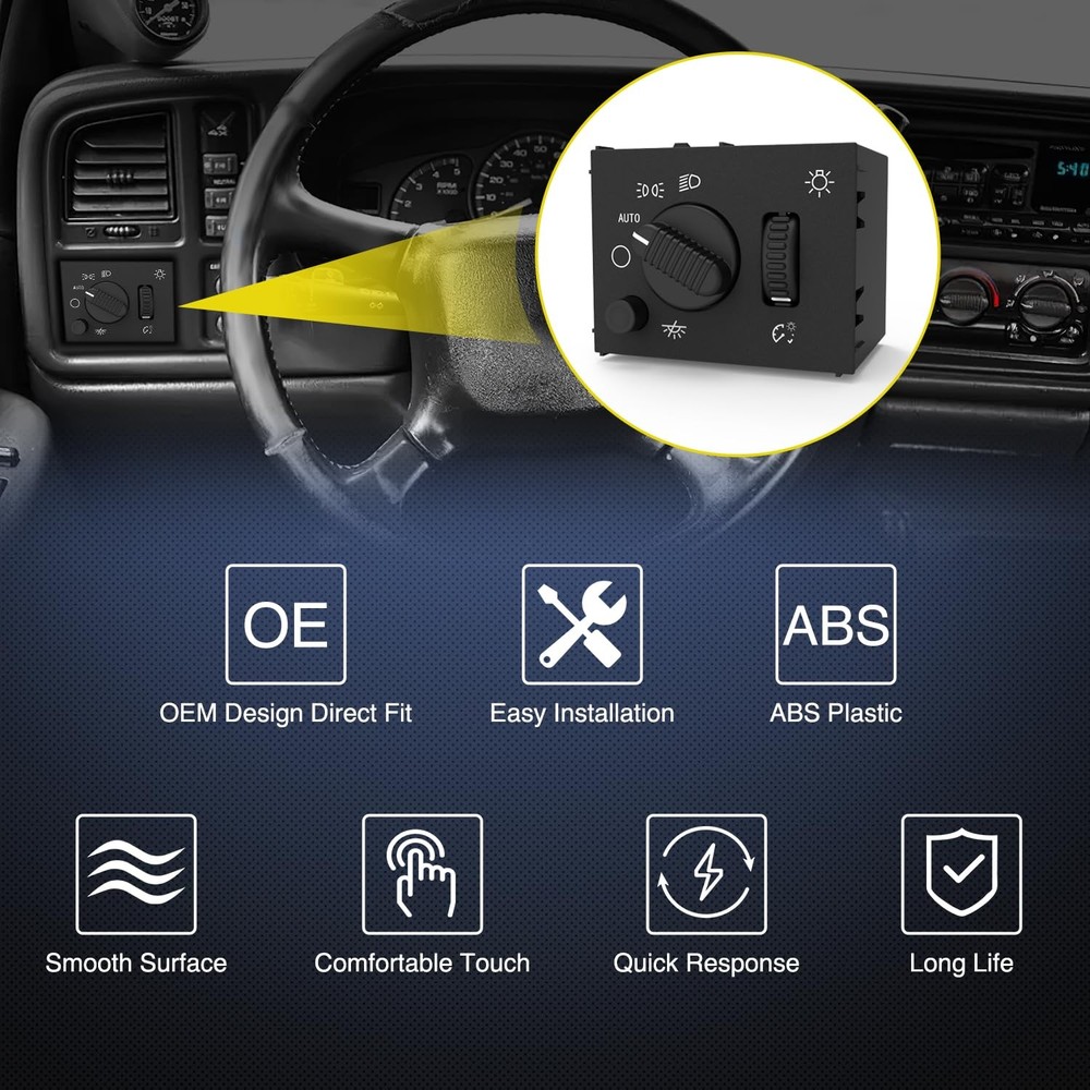 Nilight Headlight Dimmer Switch Compatible with Chevy/GMC/Cadillac 2003-2006