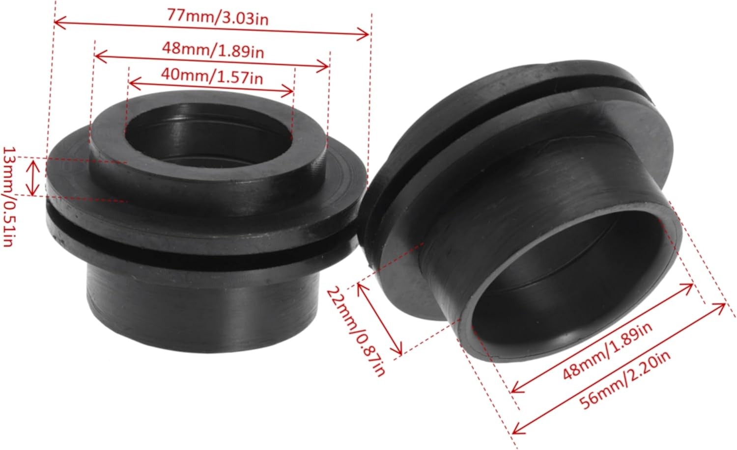 1-1/2" RV Tank Grommet for Toilet Vent Grey and Black Water 2pcs