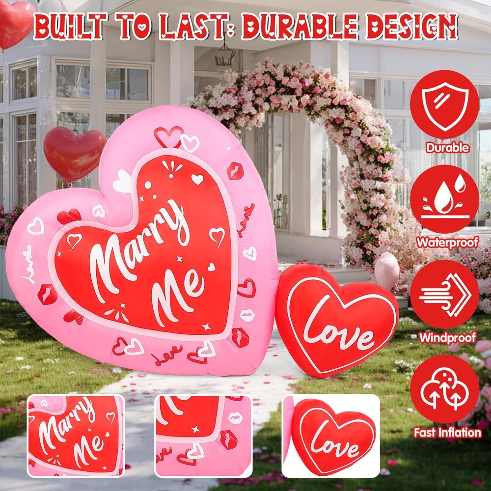 LETIME 6.9 FT Proposal Inflatable Decorations Romantic Multicolor