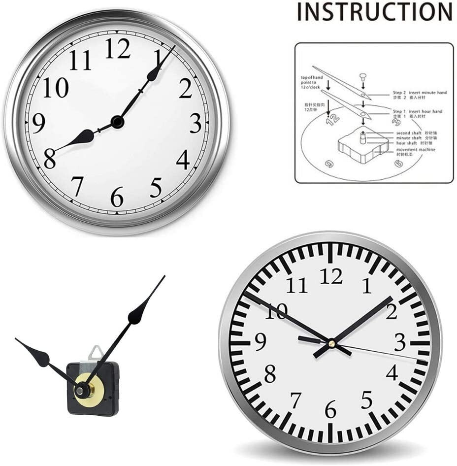 Replacement Silent Quartz Clock Movement Mechanism Battery Powered Hand Tool Kit