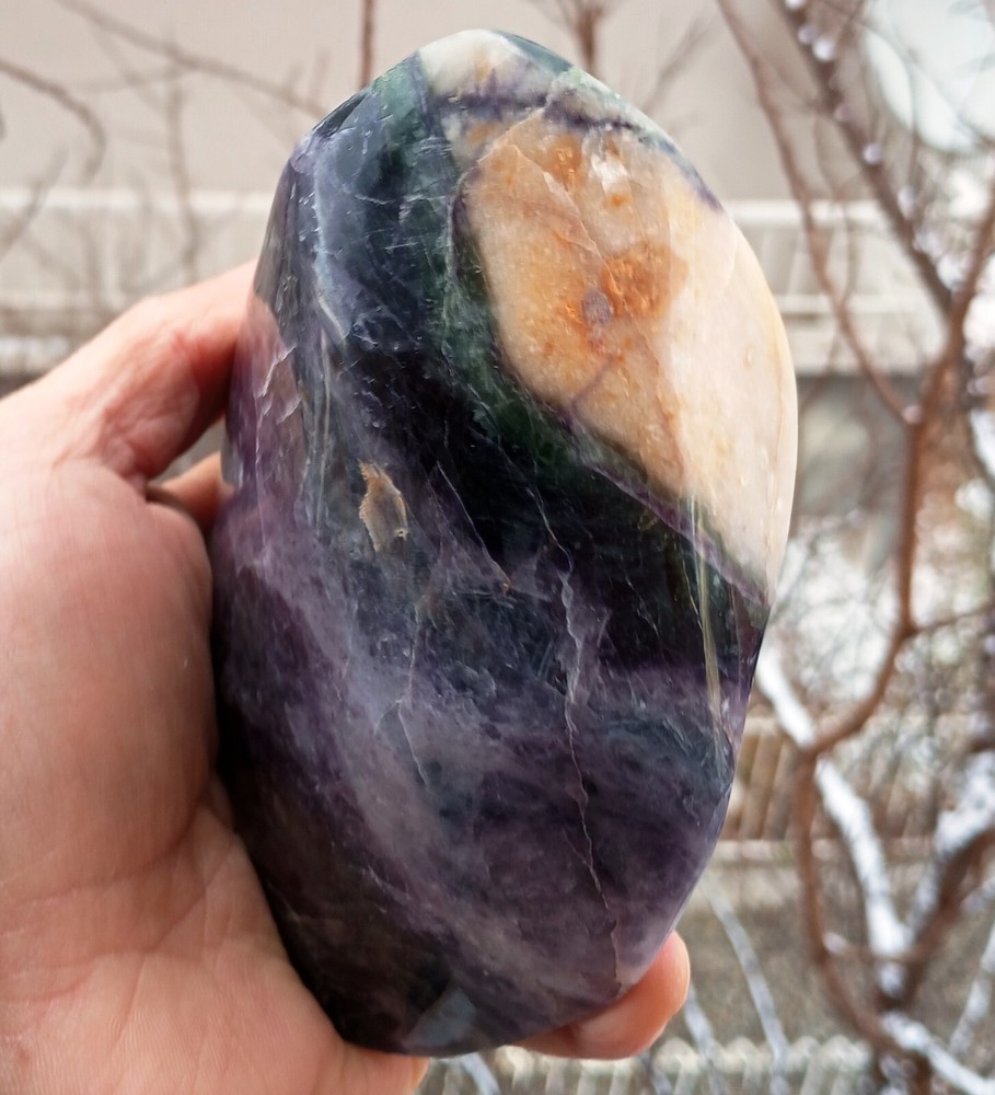 Mirror Polished Marvelous Rainbow Fluorite Uv Reactive Fluorescent