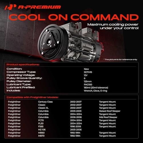 Air Conditioner AC Compressor with Clutch Compatible with Freightliner