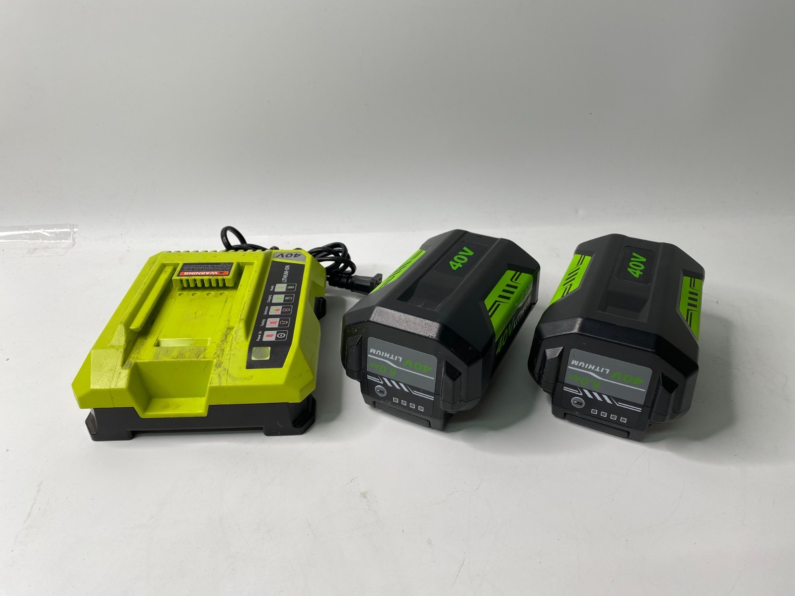 LOT of 2 40V 6.0Ah Battery for Ryobi 40 Volt Lithium OP4050 OP40602 w/Charger