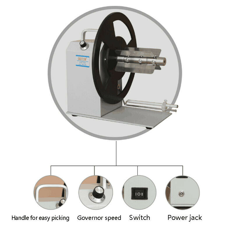 Electric Label Rewinder Rewinding Machine Speed Adjustable Bidirectional 120MM