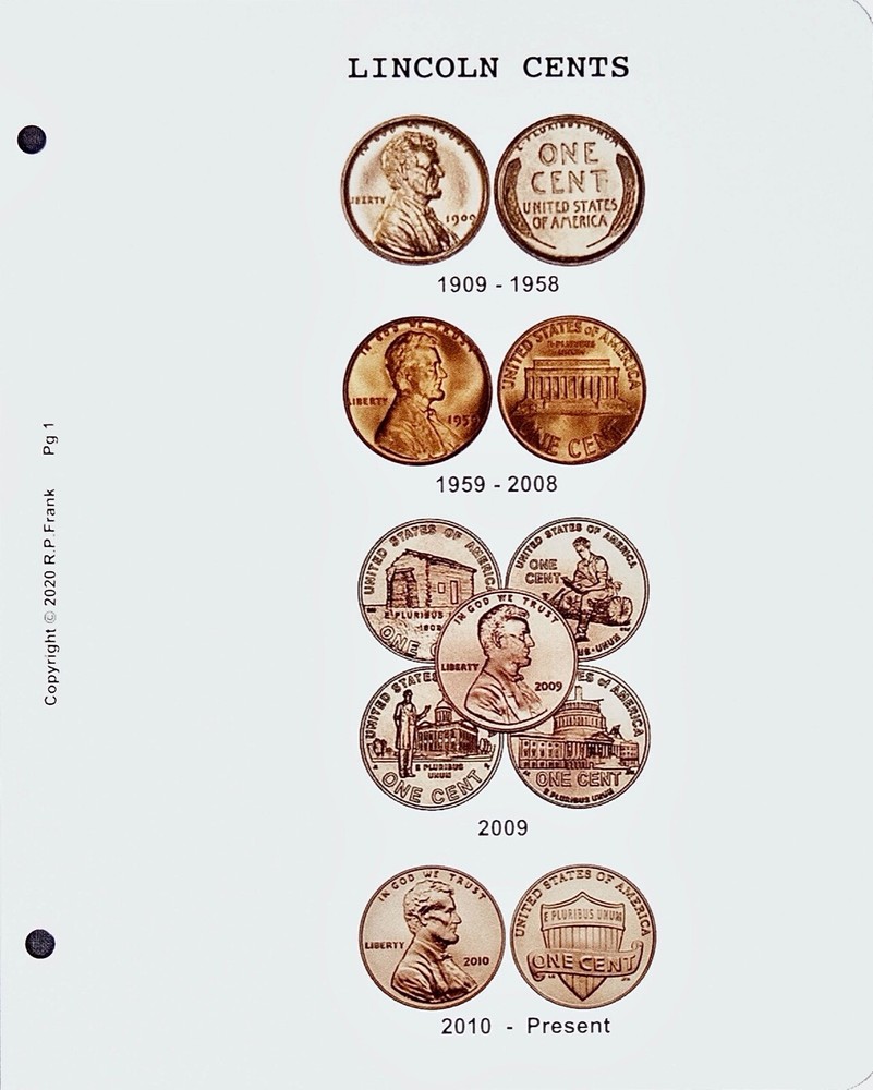 Lincoln Cent 1909-2007 ** CDI Insert & Data Pages**  Fits Intercept Shield A-020