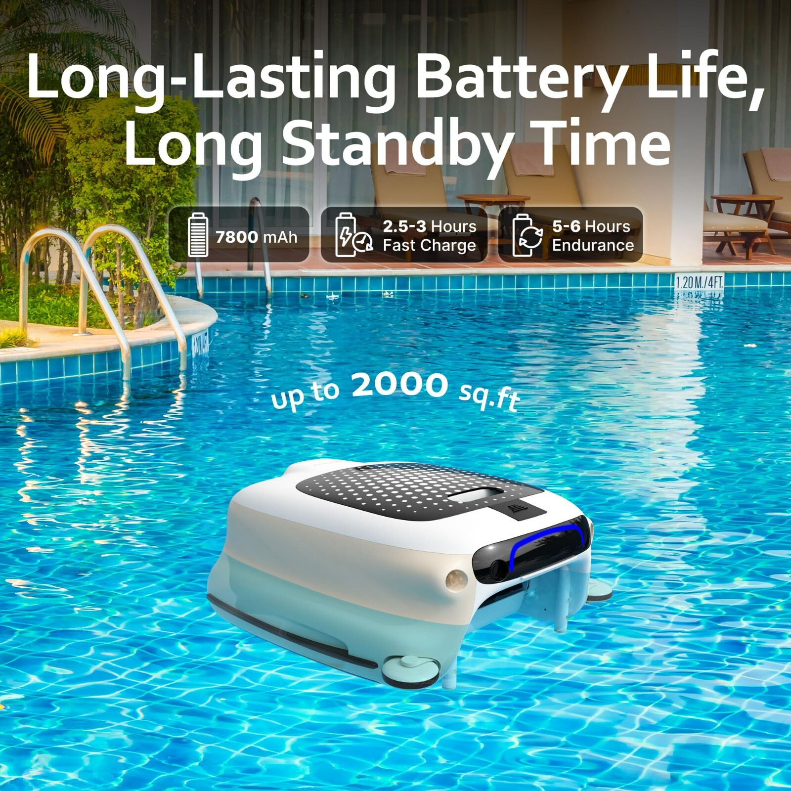 POOLPURE Pool Skimmer Robot, Remote Control Pool Surface Skimmer, Automatic