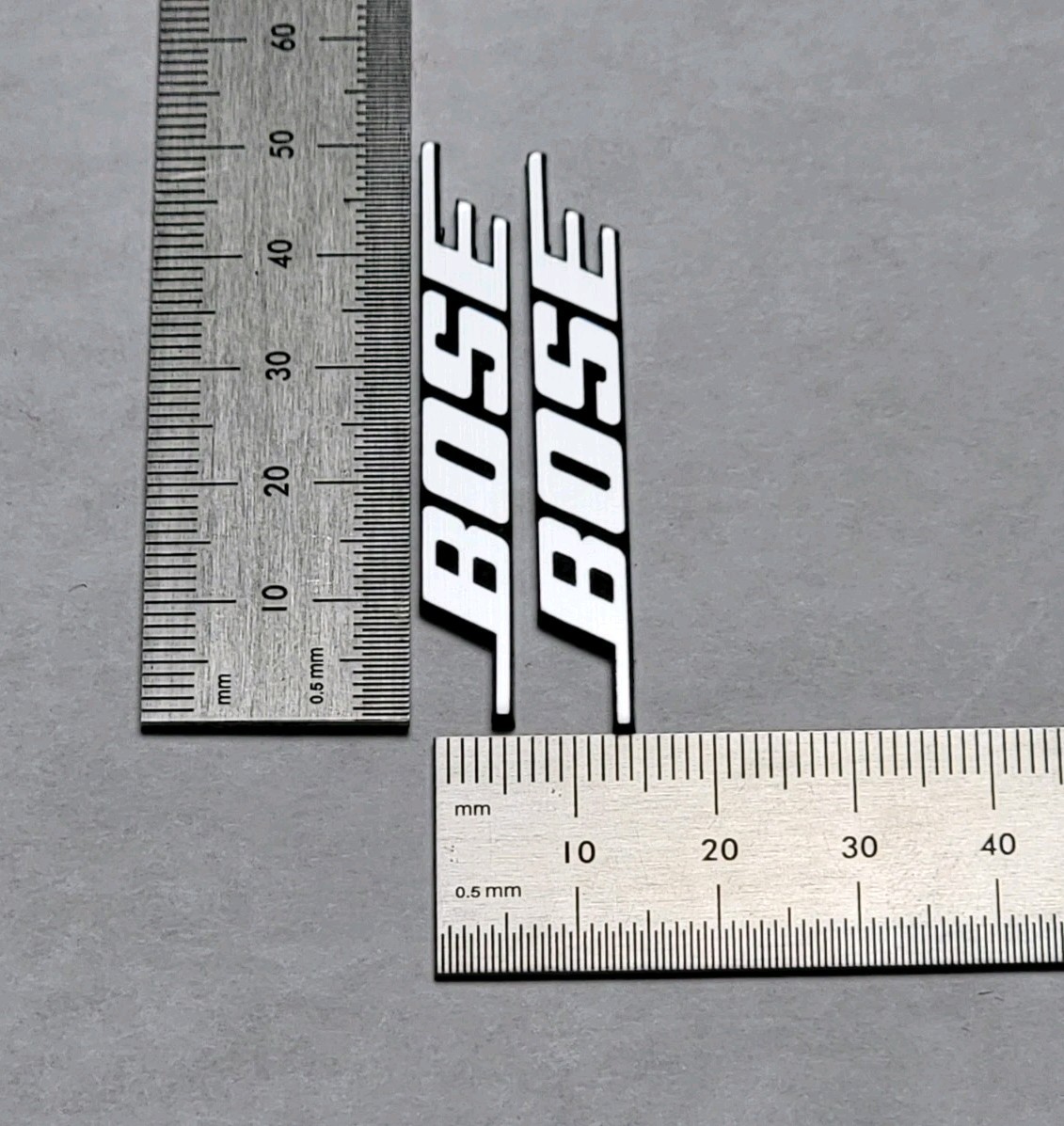 Bose Speaker Badge Logo Emblem Premium Silver Pair With Self Stick Adhesive