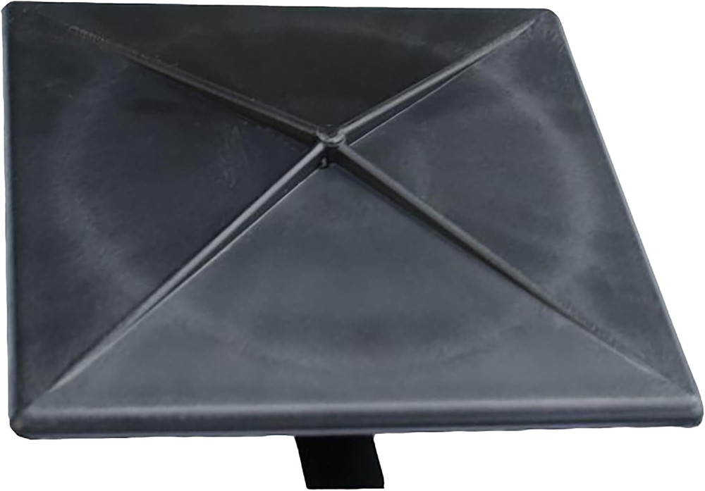 5" Square Light Pole Top Cap- Black Plastic by