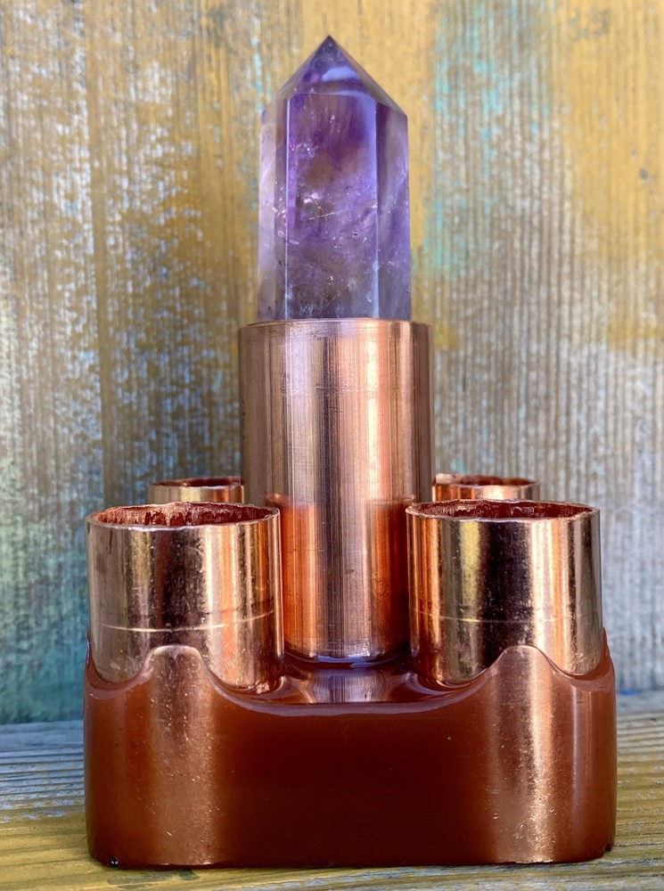 Orgone Cloudbuster with Amethyst Scepter Point - Copper Pipe - EMF Protection