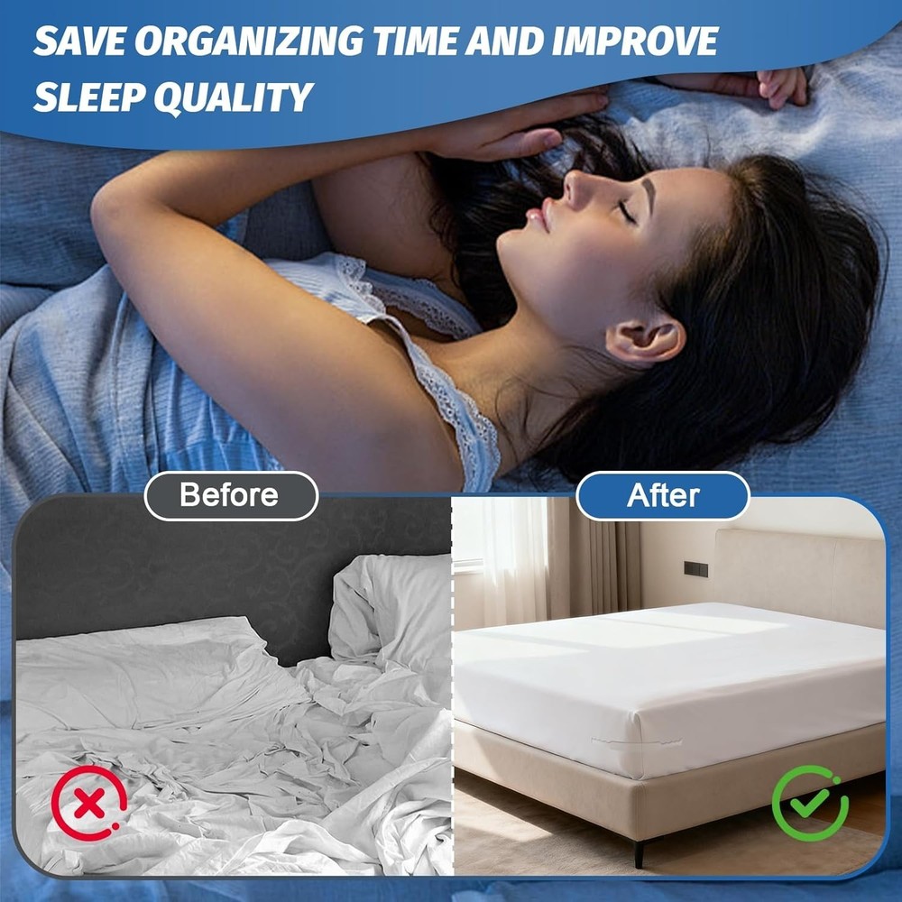 Bed Sheet Holders for Corners, Sheet Holders Keep Sheets Firm & Tight - Lock Fit