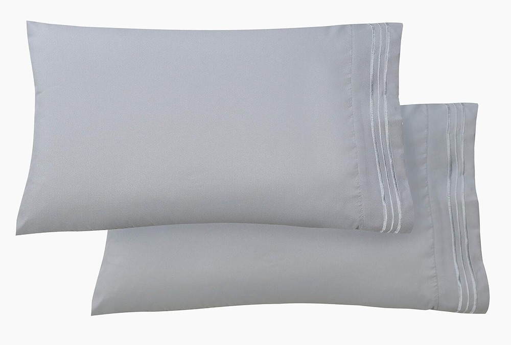 Luxury 2-Piece Pillowcase Set - 1500 Thread Count - Microfiber - Silver Blue