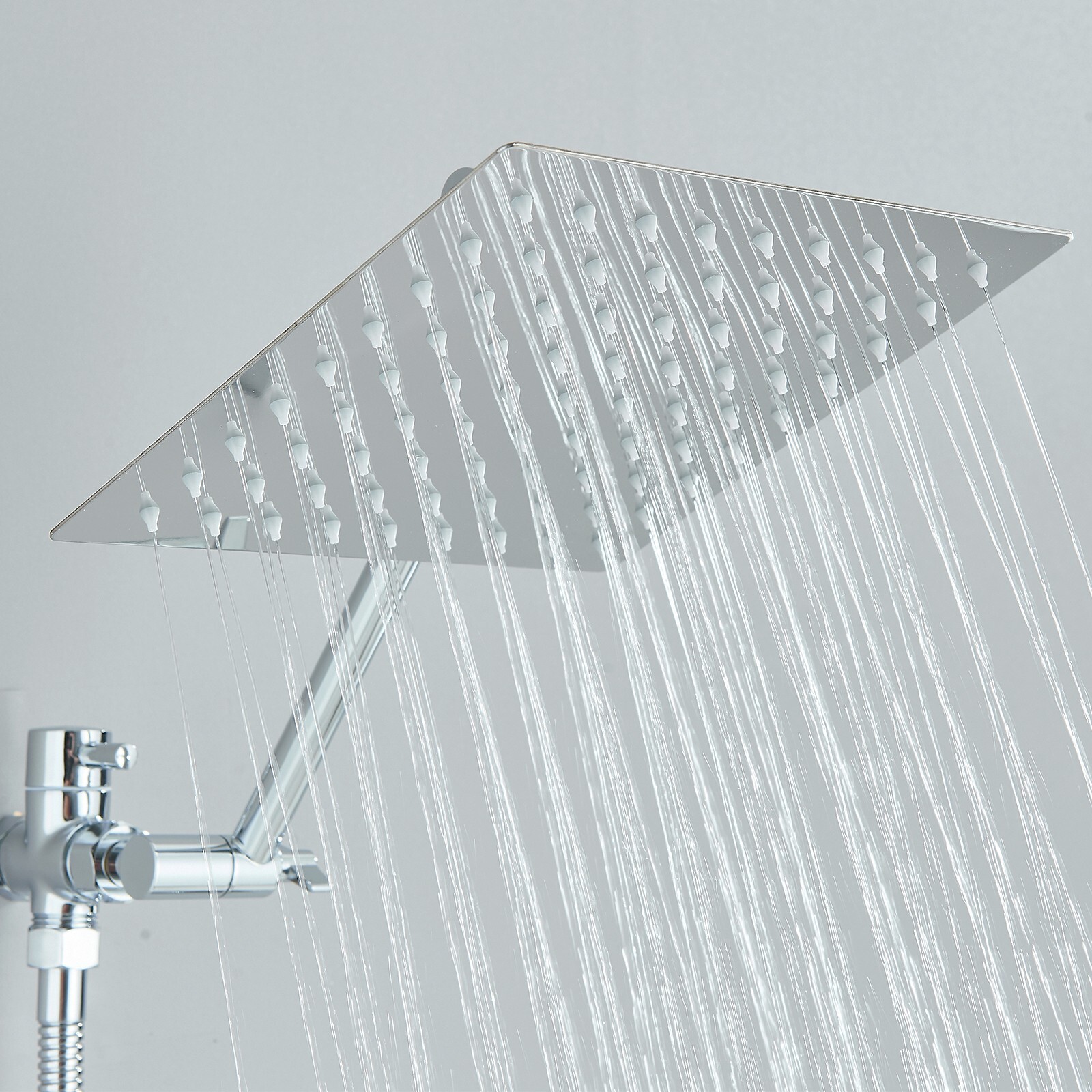 Chrome 8"Rain Shower Head with Handheld Spray Combo High Pressure Adjustable Arm