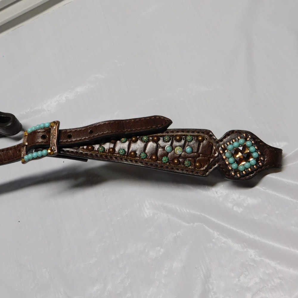 TURQUOISE AND BROWBAND HEADSTALL