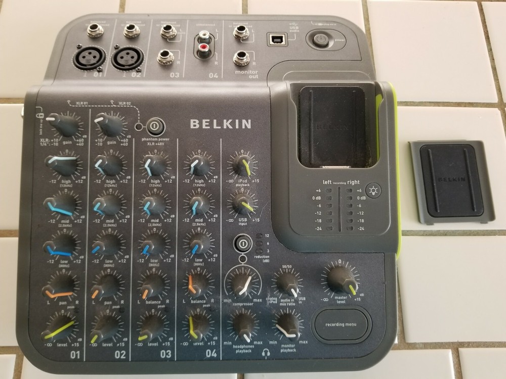 Portable Belkin 4-Channel Mixer, Tune Studio for iPod Pre-owned UNTESTED