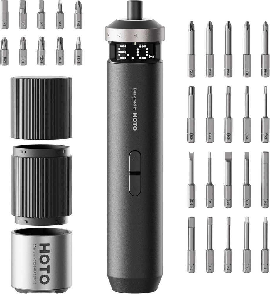Pixeldrive Cordless Electric Screwdriver Set with Smart Display & 30 Bits