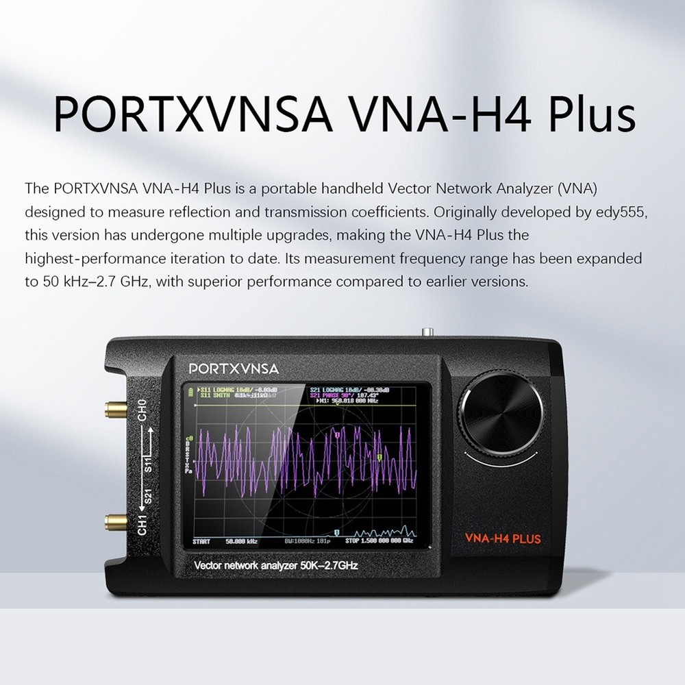 -H4 Plus Portable Vector Antenna Analyzer 4in IPS LCD Display 8886