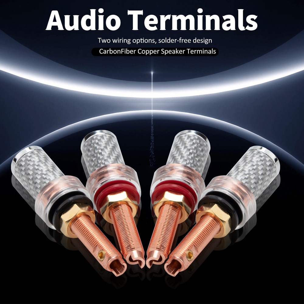 4PCS Binding Posts Speaker Cable Banana Adapter Audio Connector Copper Terminal