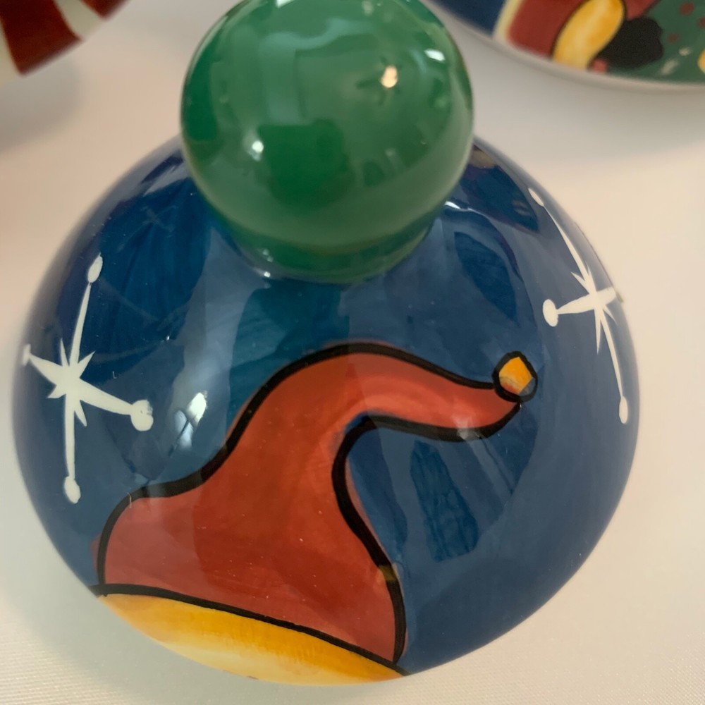 Christmas Santa Ceramic Teapot By Ganz Stackable 3 piece