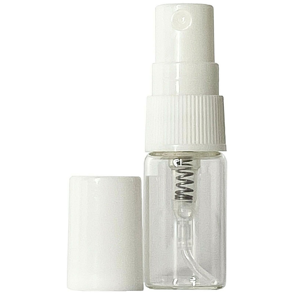 2ml 0.07oz Perfume Clear Glass Bottles Mini White Atomizer Spray Refillable