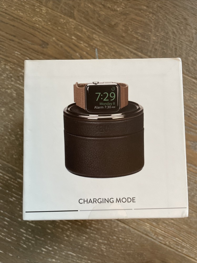 SENA Leather Watch Case WITH CHARGING CABLE for Apple Watch Black