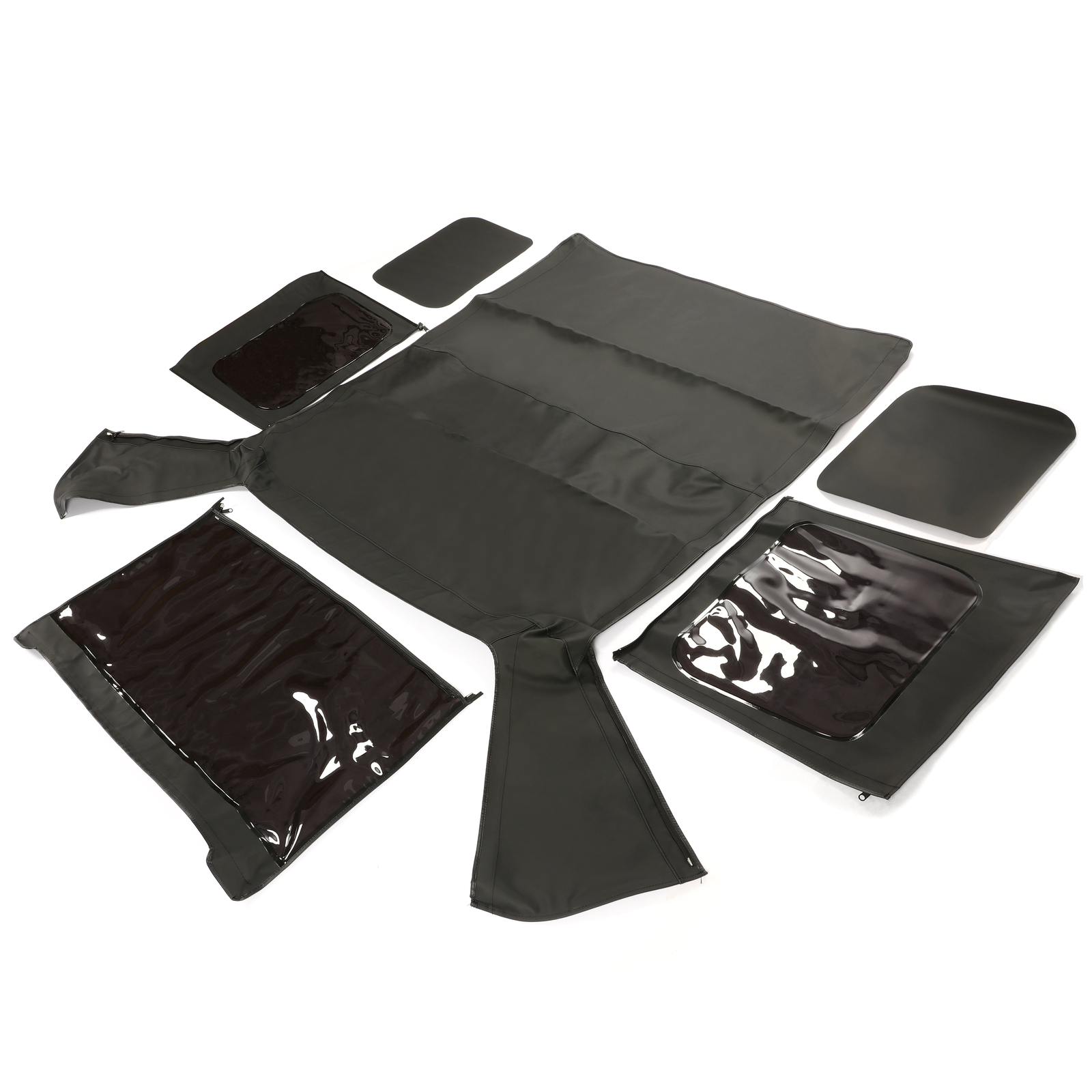 For 1987-1995 Jeep Wrangler YJ Soft Top 2 Door Sailcloth Black w/Plastic Windows