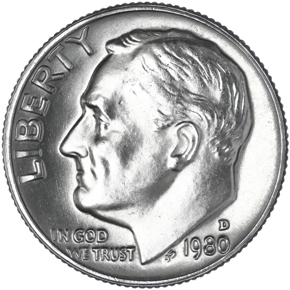 1980 D Roosevelt Dime BU US Coin