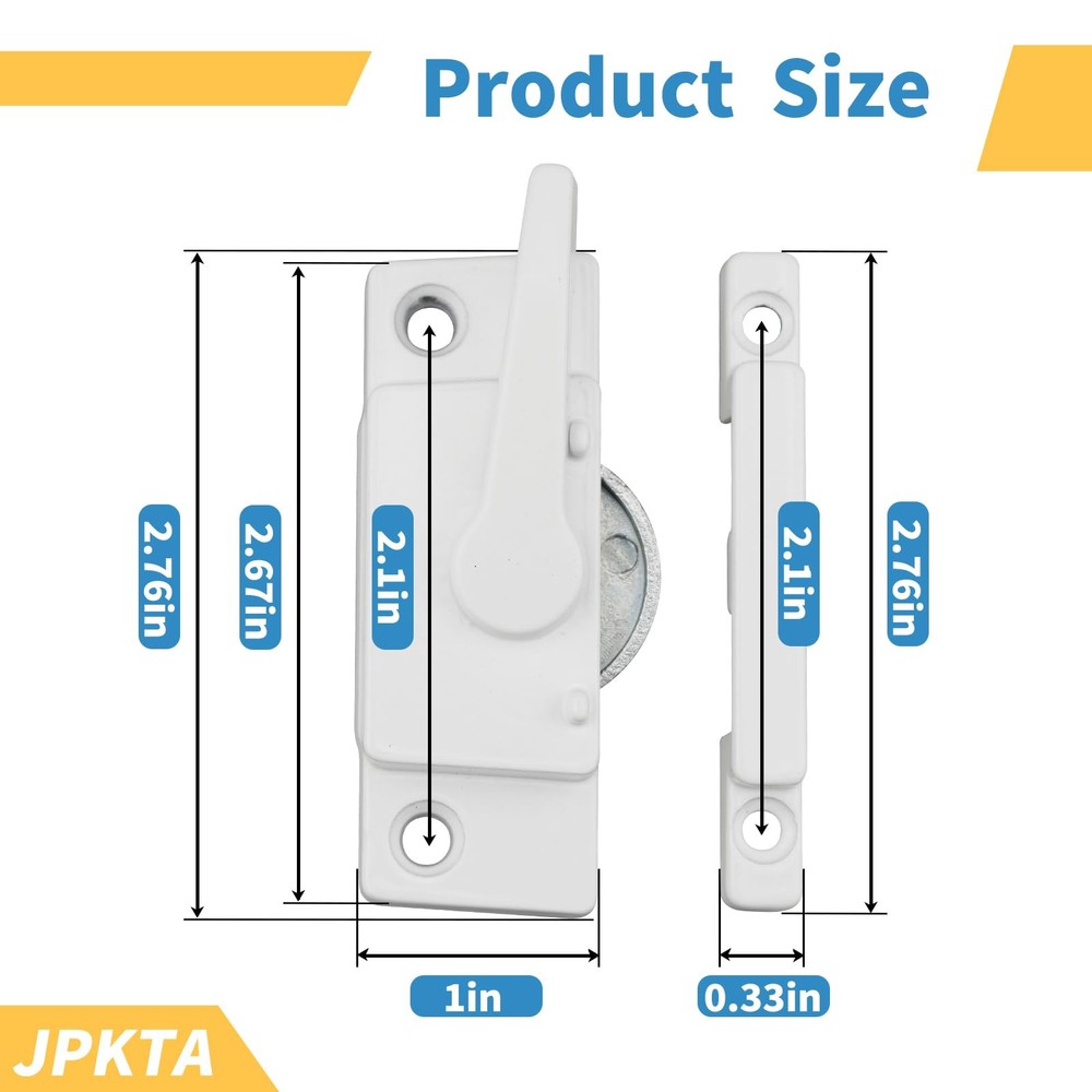 6 Pack Window Sash Locks,Window Latch Cam Action White Window Locks for Doubl...